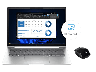 HP ProBook 440 14 inch G11Business Laptop, Silver + HP 3y Premium+ Onsite w/Telemetry Notebook + HP Wireless Mouse 200 - 14-inch - Pike silver (A5KE7PT-BN1)