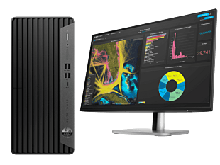 HP Elite Tower 800 G9 Desktop PC + HP Series 5 Pro 23.8 inch FHD Monitor - 524pf - Without Screen - Black (A3ND6PT-BN2)