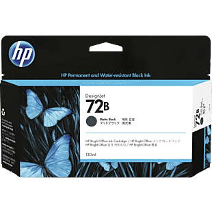 HP 72B 130-ml Matte Black DesignJet Ink Cartridge (3WX06A) - Center facing