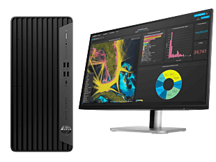 HP Elite Tower 800 G9 Desktop PC + HP Series 5 Pro 23.8 inch FHD Monitor - 524pf - Without Screen - Black (A3ND7PT-BN2)