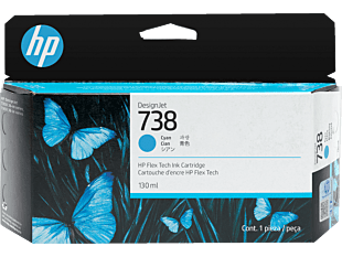 HP 738 130-ml Cyan DesignJet Ink Cartridge (498N5A)