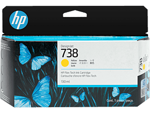 HP 738 130-ml Yellow DesignJet Ink Cartridge (498N7A)