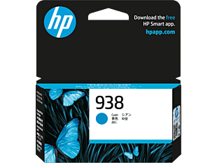 HP 938 Cyan Original Ink Cartridge (4S6X5PA) - Center facing