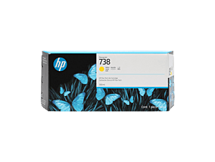 HP 738 300-ml Yellow DesignJet Ink Cartridge (676M8A)