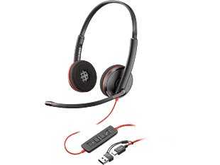 Poly Blackwire 3220 Stereo USB-C Headset +USB-C/A Adapter (8X228AA)
