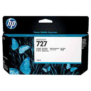 HP 727B 130-ml Photo Black DesignJet Ink Cartridge (3WX14A) - Center facing