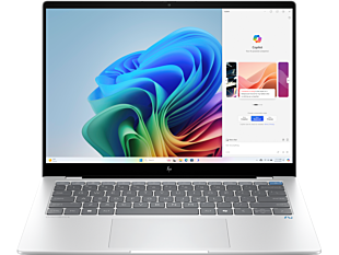 HP OmniBook X Laptop 14-fe1013QU Next Gen AI PC, Silver - 14" - Glacier silver (B7JB5PA) - Center facing