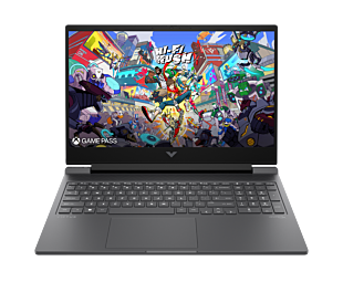 HP Victus 16.1 inch Gaming Laptop 16-r1280TX, Black - 16.1-inch - Mica silver, black chrome logo (BJ0J3PA)