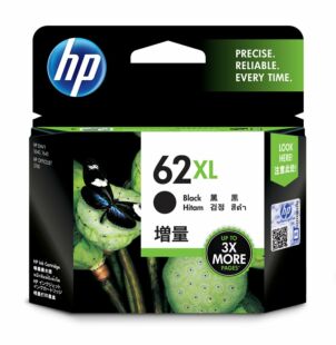 HP 62XL High Yield Black Original Ink Cartridge (C2P05AA) - Center facing