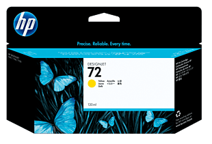 HP 72 130-ml Yellow DesignJet Ink Cartridge (C9373A) - Center facing