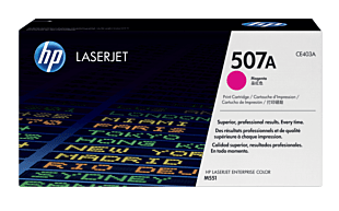 HP 507A Magenta Original LaserJet Toner Cartridge (CE403A) - Center facing