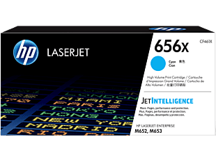 HP 656X High Yield Cyan Original LaserJet Toner Cartridge (CF461X) - Center facing