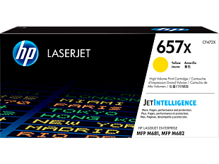 HP 657X High Yield Yellow Original LaserJet Toner Cartridge (CF472X) - Center facing