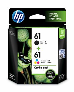 HP 61 2-pack Black/Tri-color Original Ink Cartridges (CR311AA) - Center facing