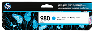 HP 980 Cyan Original Ink Cartridge (D8J07A) - Center facing