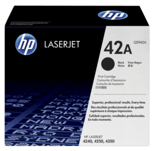 HP 42A Black Original LaserJet Toner Cartridge (Q5942A) - Center facing