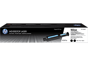 HP 103AD Dual Pack Black Original Neverstop Laser Toner Reload Kit (W1103AD) - Center facing