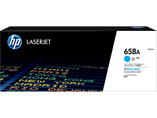 HP 658A Cyan Original LaserJet Toner Cartridge (W2001A) - Center facing