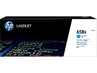 HP 658X High Yield Cyan Original LaserJet Toner Cartridge (W2001X) - Center facing