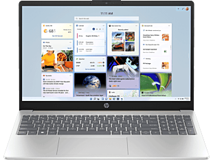 HP 15.6 inch Laptop 15-fc1103AU, Gold - 15.6-inch - Warm gold cover, natural silver base and keyboard frame (D9YC9PA) - Center facing
