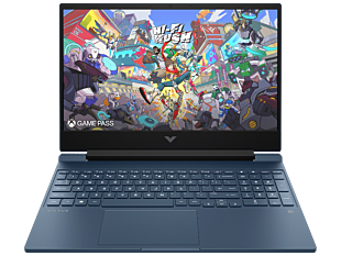HP Victus 15.6 inch Gaming Laptop 15-fa2167TX, Blue - 15.6" - Performance blue, chrome logo (BT1U9PA)
