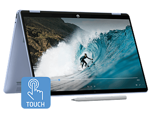 HP OmniBook 5 Flip 2-in-1 14 inch Laptop Next Gen AI 14-km0053TU, Blue - 14" - Sky blue (E0GD2PA)