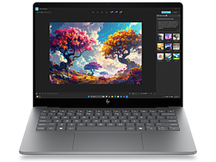 HP OmniBook 7 Laptop AI 14-kk0007AU - 14" - Meteor silver aluminum (DJ6H8PA) - Center facing