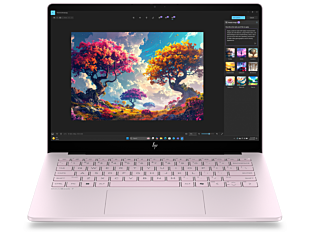 HP OmniBook 7 Laptop AI 14-kk0006AU - 14" - Powder pink aluminum (DJ6H7PA) - Center facing