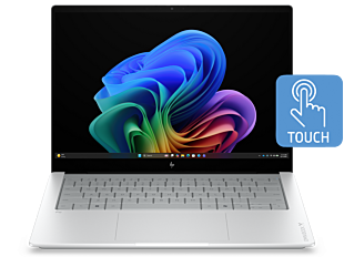 HP OmniBook X Laptop Next Gen AI 14-ka0074TU - 14" - Glacier silver aluminum (DP8F9PA) - Center facing