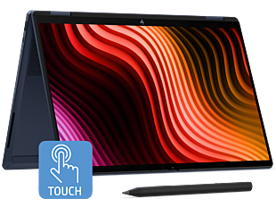 HP OmniBook X Flip 2-in-1 Laptop Next Gen AI 14-kc0063AU - 14" - Atmospheric blue aluminum (DP7Y3PA) - Center facing