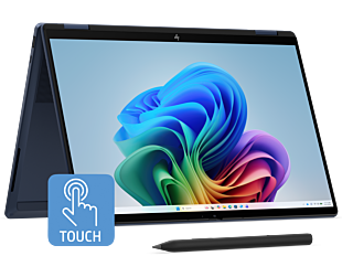 HP OmniBook X Flip 2-in-1 Laptop Next Gen AI 14-kb0085TU - 14" - Atmospheric blue aluminum (DP7X5PA) - Center facing