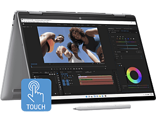 HP Envy x360 14 inch 2-in-1 Laptop 14-fa0141AU, Silver - 14-inch - Meteor silver aluminum (D11SBPA) - Left facing