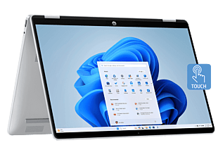 HP OmniBook 5 Flip 2-in-1 Laptop 14-fp0097TU - 14-inch - Glacier silver (C54B1PA) - Lf upright on back edge