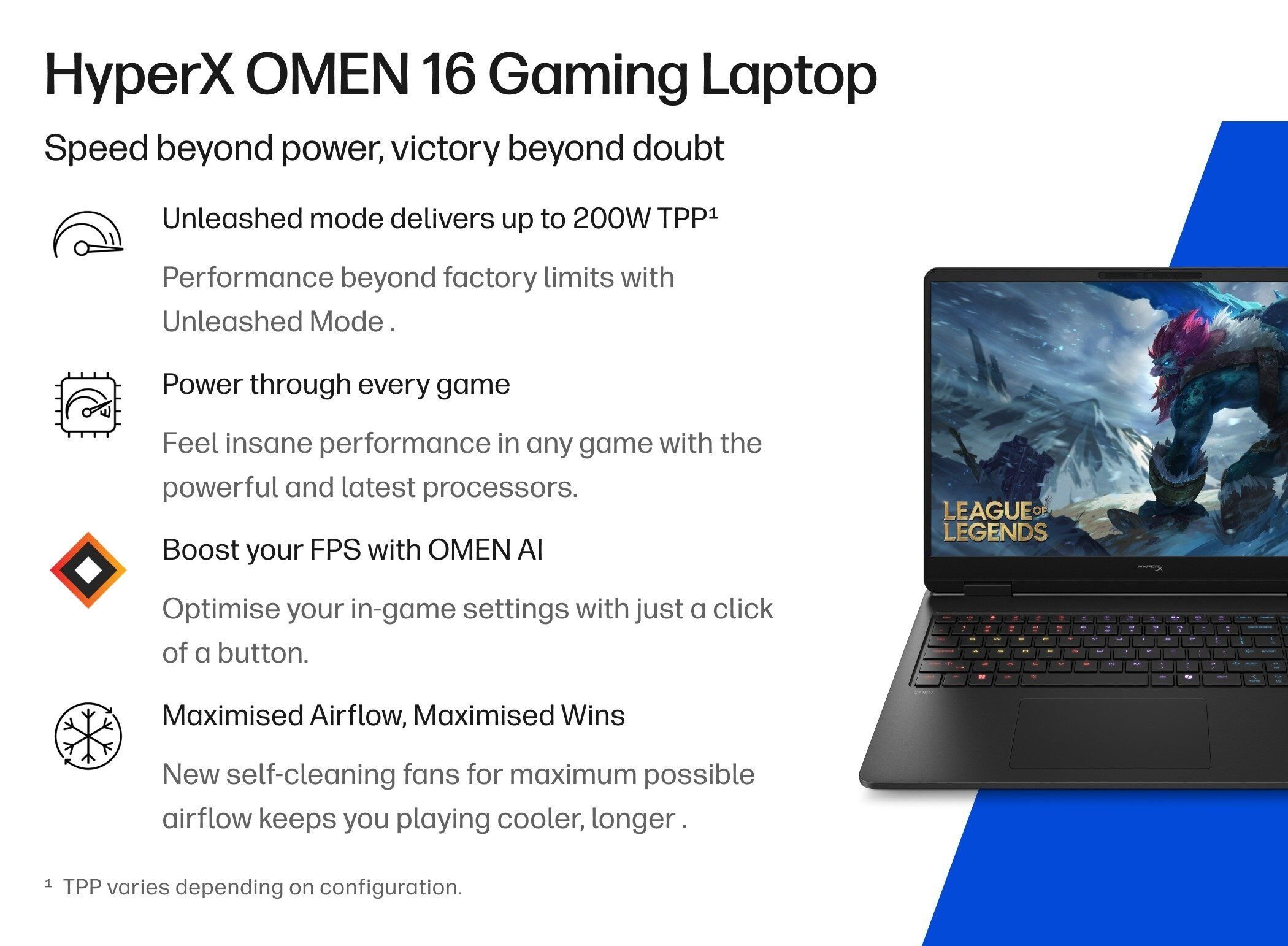 HyperX OMEN 16 inch Gaming Laptop PC 16-am2163TX, Black - 16" - Shadow black (E08Z5PA)