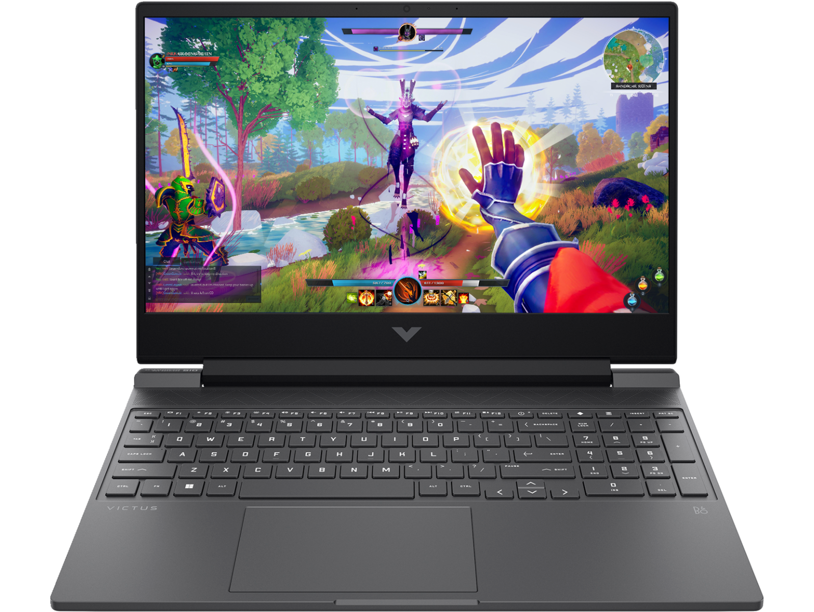 HP Victus 15.6 inch Gaming Laptop 15-fa2726TX, Black - 15.6" - Mica silver, black chrome logo (B85MJPA)