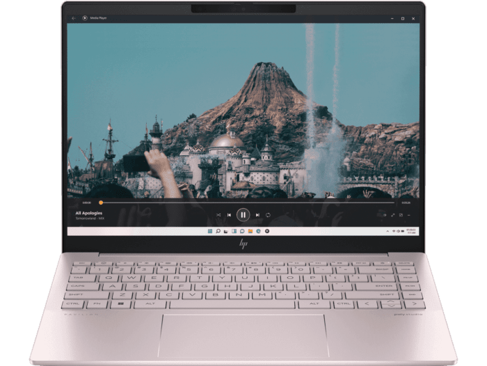 HP Pavilion Plus 14 inch Laptop 14-ew1119TU, Pink - 14-inch - Tranquil pink aluminum (BA1Z0PA)