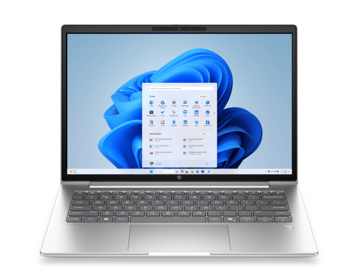 HP ProBook 4 G2a 14 inch Notebook Next Gen AI PC, Silver - 14-inch - Pike silver aluminum (DF5A5AT) - Right facing