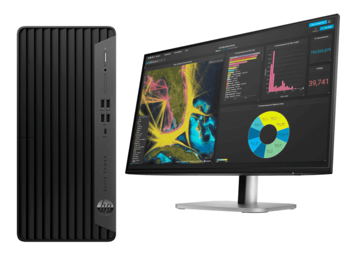 HP Elite Tower 800 G9 Desktop PC + HP Series 5 Pro 23.8 inch FHD Monitor - 524pf - Without Screen - Black (A3ND7PT-BN2)