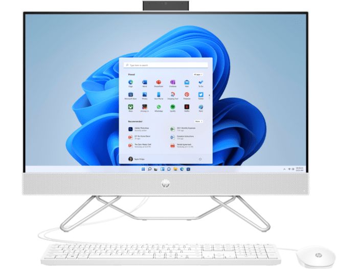 HP All-in-One Desktop PC 27-cb1002d - 27-inch - Starry white (695S7PA) - Center facing