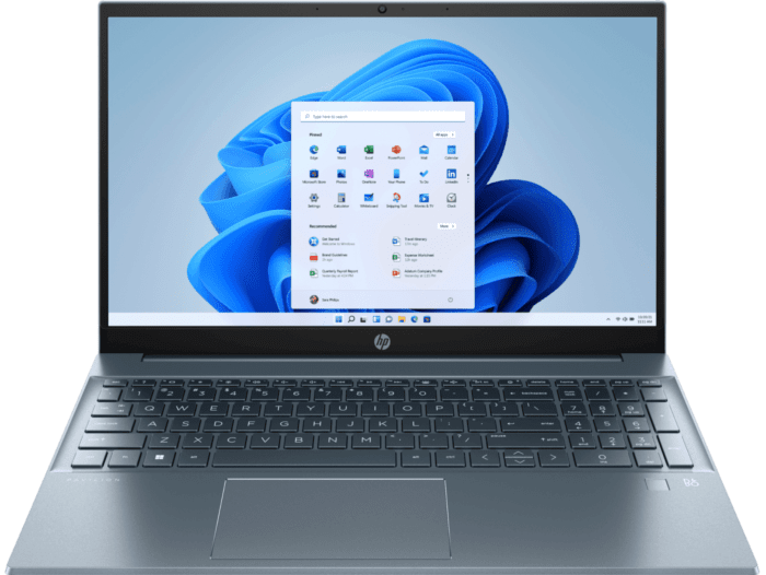 HP Pavilion Laptop 15-eg2004TX - 15.6-inch - Fog blue aluminum cover, cloud blue base and cloud blue aluminum keyboard frame (6C301PA) - Center facing