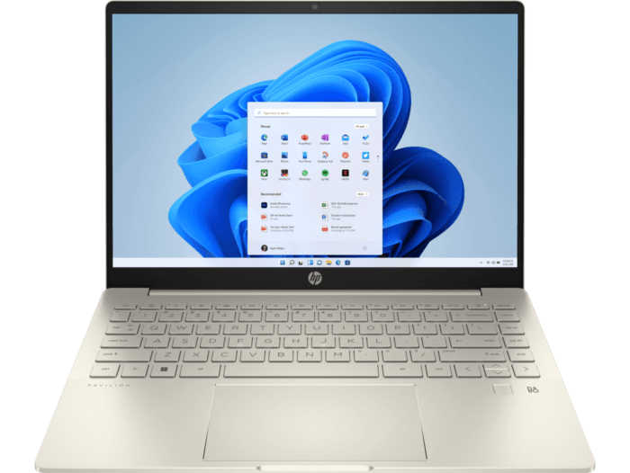 HP Pavilion Plus Laptop 14-eh0003TX - 14-inch - Warm gold aluminum (6H9D1PA) - Center facing