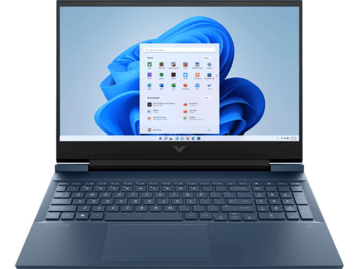 Victus by HP Laptop 16-d0299TX - 16.1-inch - Performance blue, chrome logo (7Q728PA) - Center facing