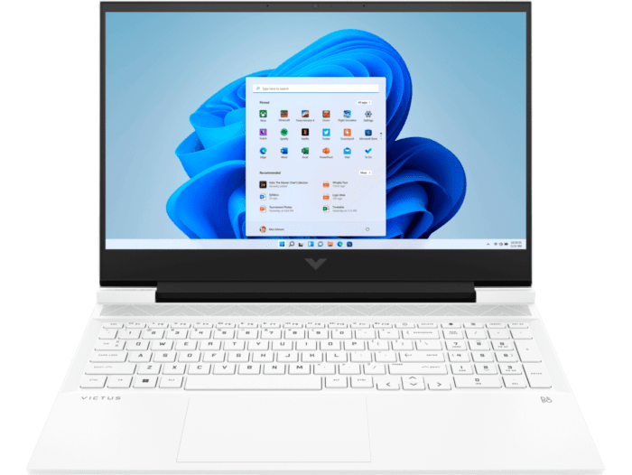 Victus by HP Laptop 16-d0325TX - 16.1-inch - Ceramic white, black chrome logo (7Q736PA) - Center facing