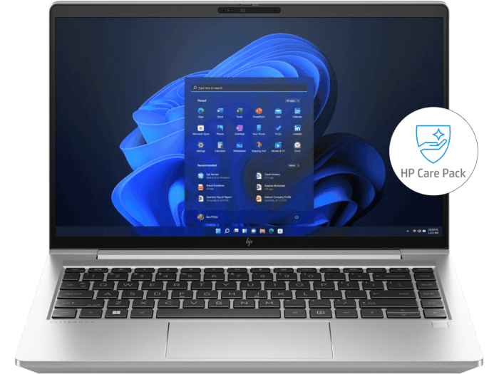 HP EliteBook 640 14 inch G10 Notebook PC + 1 year Accidental Damage Protection Coverage - 14-inch - Pike silver aluminum (840F9PA-1)