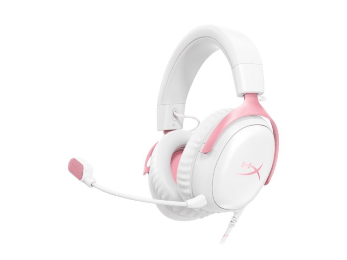 HyperX Cloud III - Gaming Headset (White/Pink) (9W1Q4AA) - Center facing