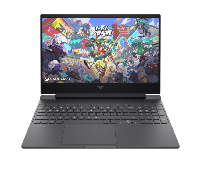 Victus Gaming Laptop 15-fa2132TX - 15.6" - Mica silver, black chrome logo (BJ0J2PA) - Center facing