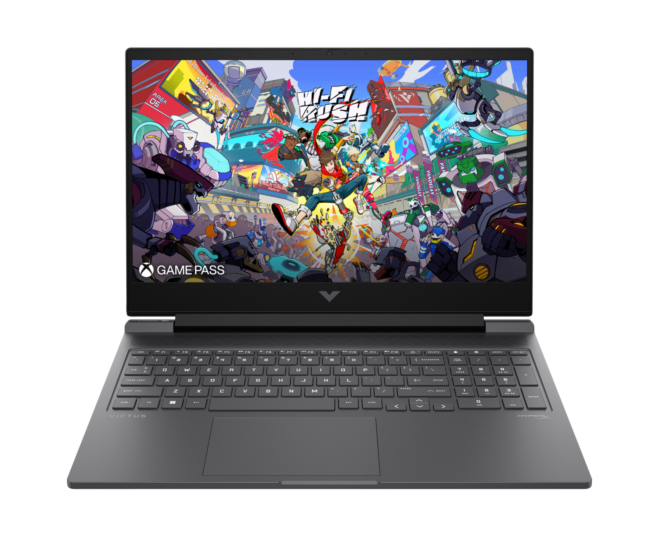 HP Victus 16.1 inch Gaming Laptop 16-r1280TX, Black - 16.1-inch - Mica silver, black chrome logo (BJ0J3PA)