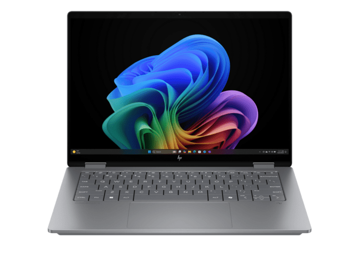 HP OmniBook X Flip 2-in-1 Laptop Next Gen AI 14-fk0105AU - 14" - Meteor silver aluminum (C5AA7PA) - Center facing