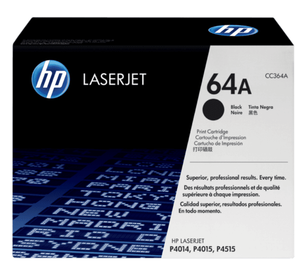 HP 64A Black Original LaserJet Toner Cartridge (CC364A) - Center facing