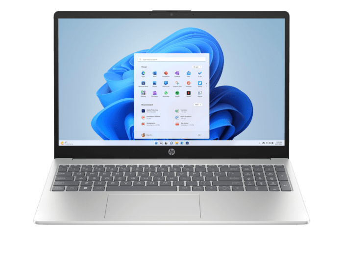 HP 15.6 inch Laptop 15-fc0747AU, Silver - 15.6-inch - Natural silver (CS9W5PA) - Center facing